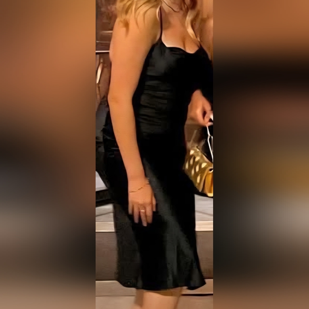 Elegant Black Satin Dress